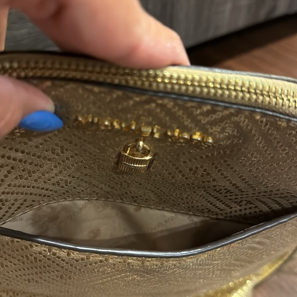 Michael Kors Pre Loved backpack in Gold metallic W/  wear mainly inside & straps - Picture 3 of 14